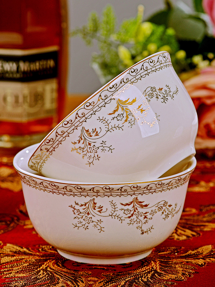 For household jobs the cutlery set dishes European dishes dishes soup bowl Nordic ceramic rice bowl chopsticks, Chinese style
