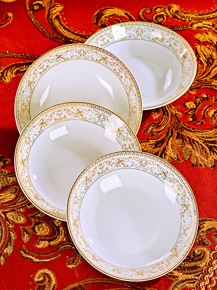 Eating dishes suit household jingdezhen ceramics from yellow up phnom penh silverware bowls bowl chopsticks ipads plate combination of Chinese style