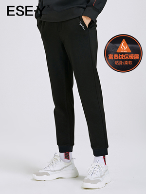 Quần tây nam Yiyang mùa đông cộng với quần bó sát nhung nam mùa thu và mùa đông quần jean nam cao cấp Quần mỏng