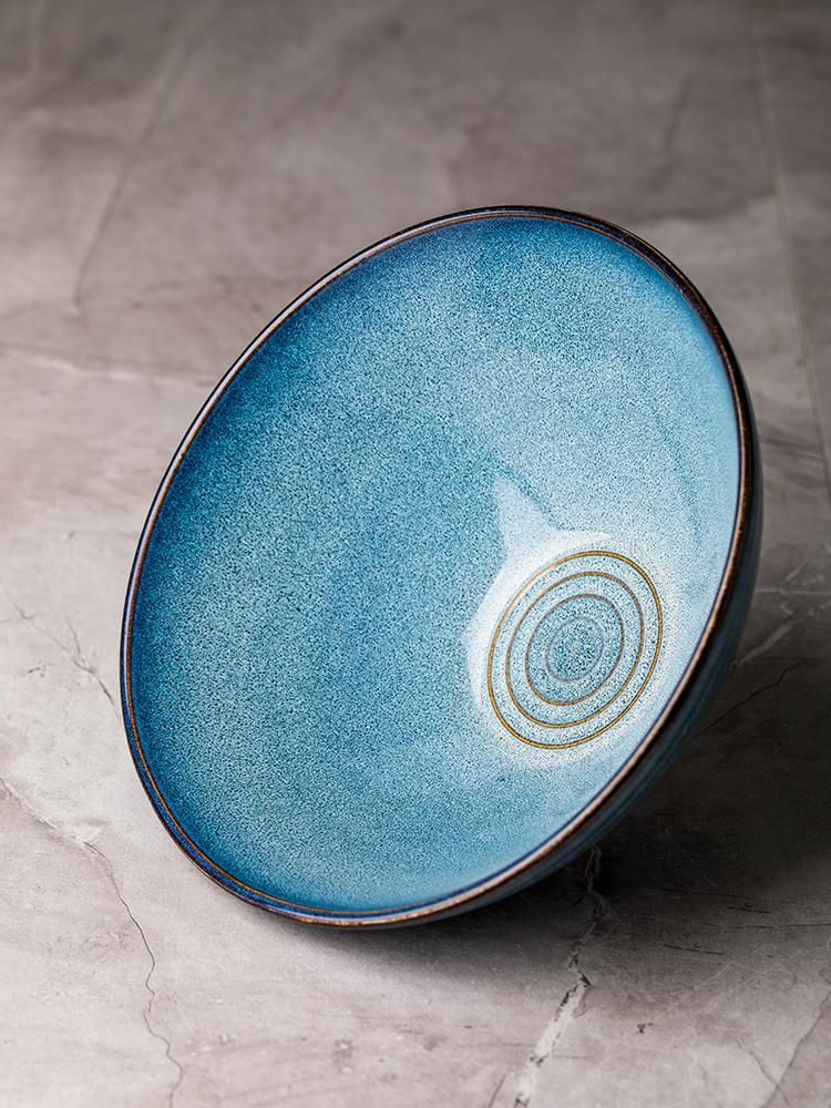 This porcelain ou la rainbow such use ceramic bowl Nordic thread large bowl of restoring ancient ways household eat rainbow such use large hat to bowl