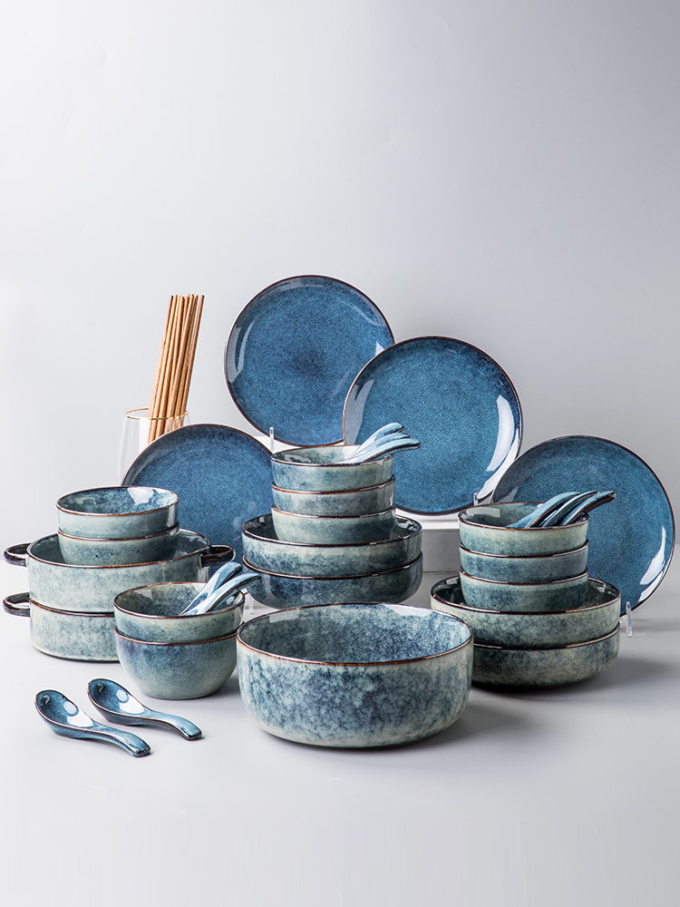 Dishes suit creative household chopsticks plate combination contracted Europe type ceramic bowl suite ins plate
