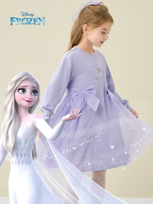 Quần Áo Trẻ Em Disney Đầm Công Chúa Elsa Váy Công Chúa Bé Gái Mùa Thu Đông Ngọt Ngào 