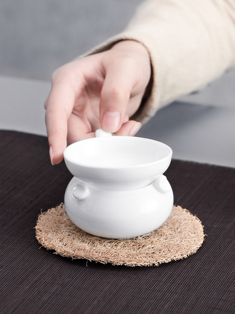And creation of dehua white porcelain) tea strainer ceramic tea tea strainer creative kung fu tea set insulation parts