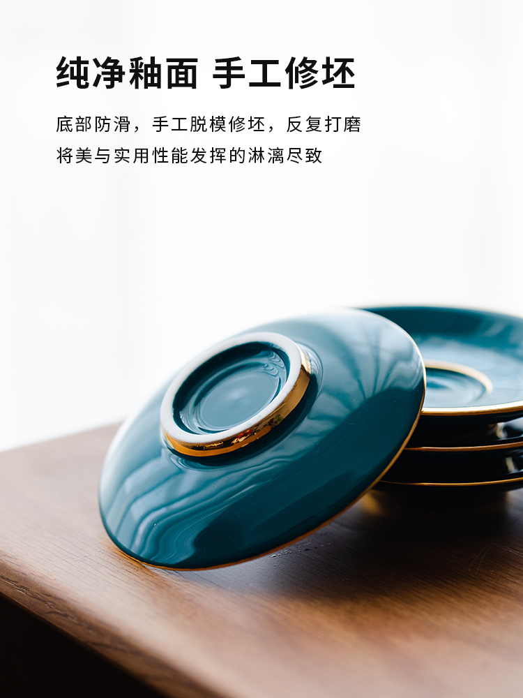 And creation of cup mat ceramics creative household wind heat insulation cup saucer palace kung fu tea tea accessories