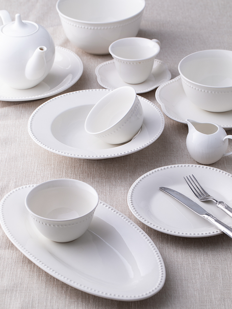 And Eta bead series dishes suit household combination to use chopsticks ceramic tableware suit northern white dishes