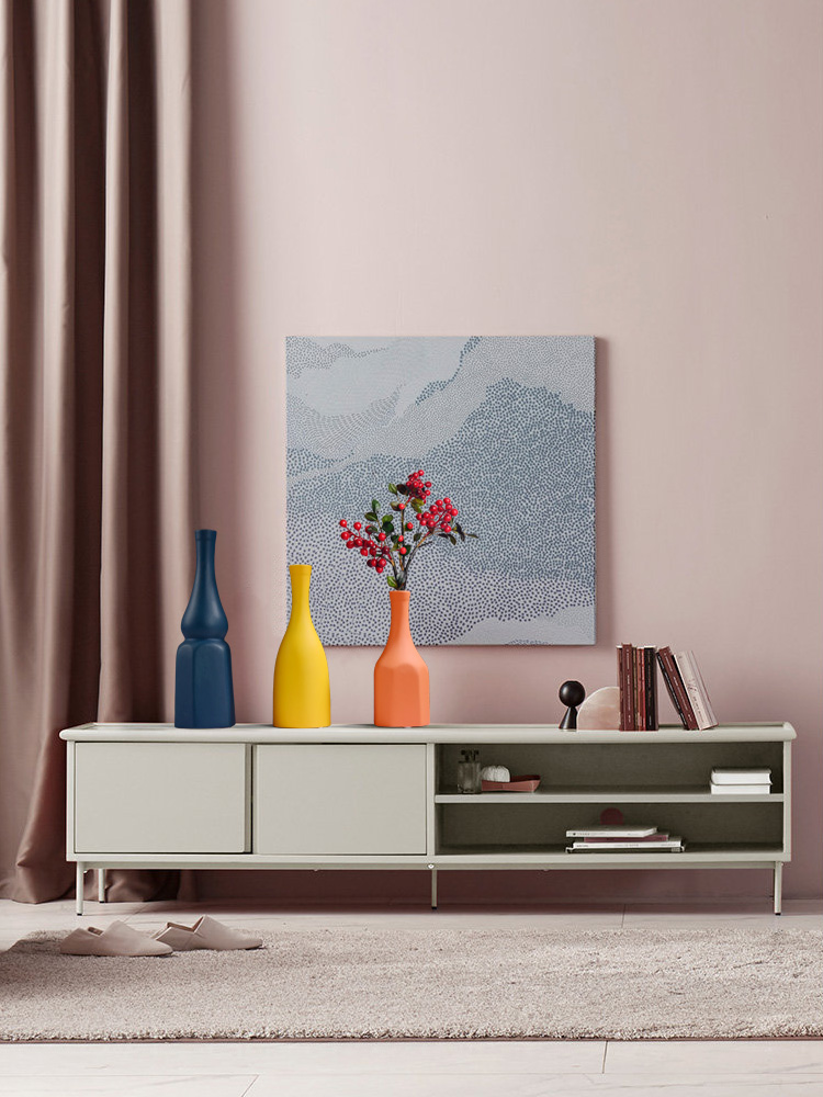 Boreal Europe style morandi ceramic vase furnishing articles sitting room art flower arranging dried flower adornment ins wind floret bottle