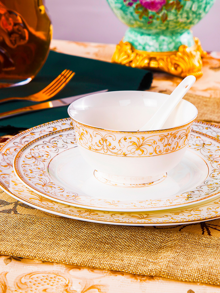 Dishes suit household combination of European jingdezhen ipads porcelain tableware Dishes chopsticks Chinese ceramic bowl Dishes for dinner