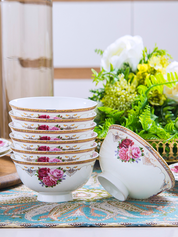 Dishes suit household jingdezhen European - style ipads porcelain tableware ceramics dinner set bowl chopsticks plate combination of Chinese style