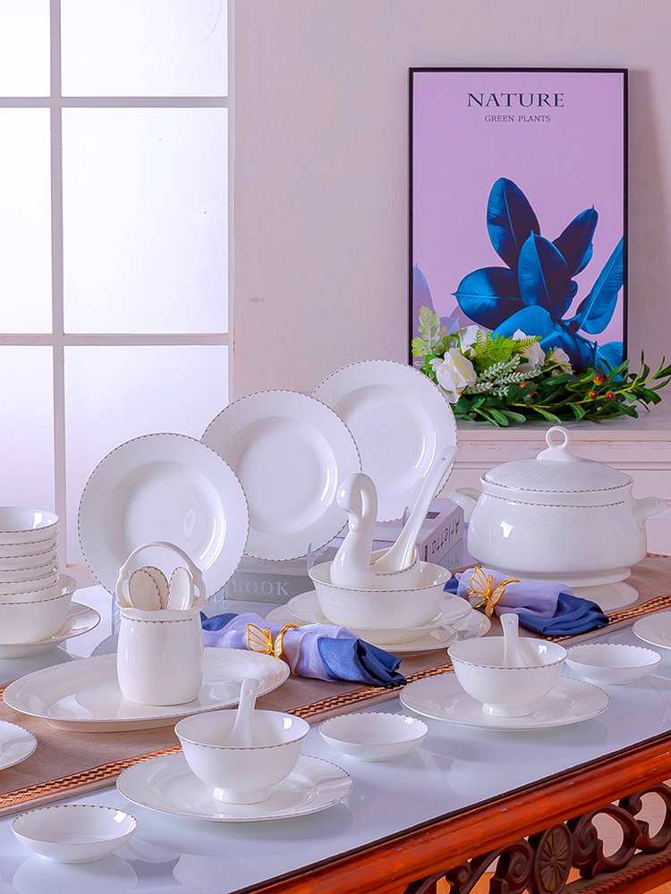 Dishes suit household combination of European jingdezhen ipads porcelain tableware Dishes chopsticks Chinese ceramic bowl Dishes for dinner