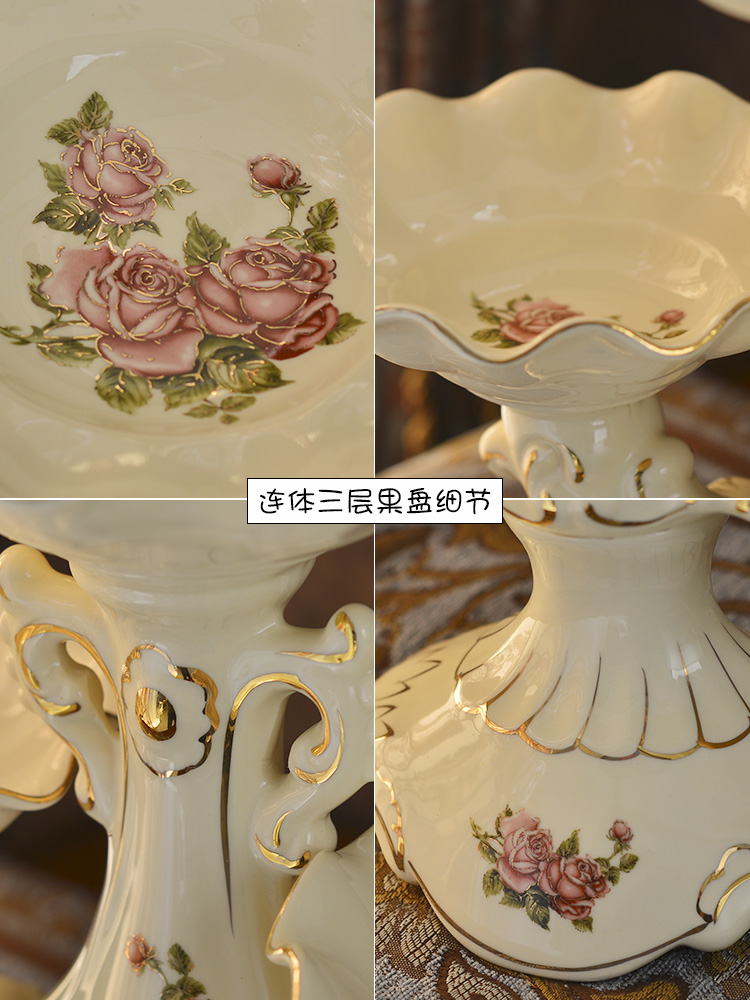 Ou compote three modern high layer ceramic multilayer creative move home sitting room tea table fruit bowl