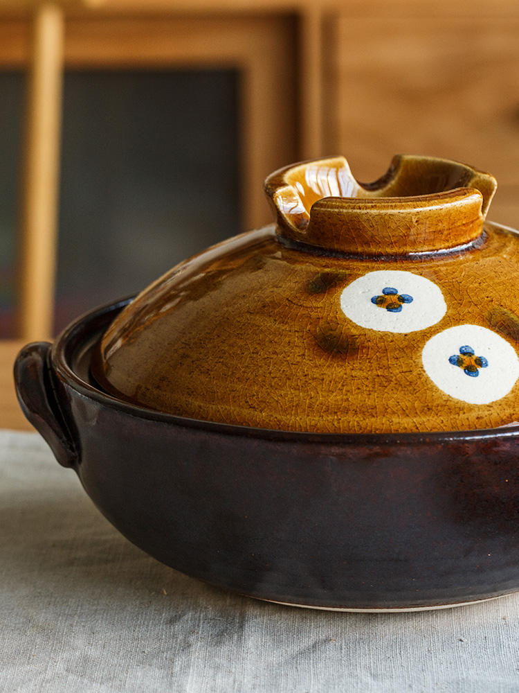 Tao interest of which burn in earthenware pot pot soup household gas soil yellow seto grass imported from Japan Japanese small saucepan