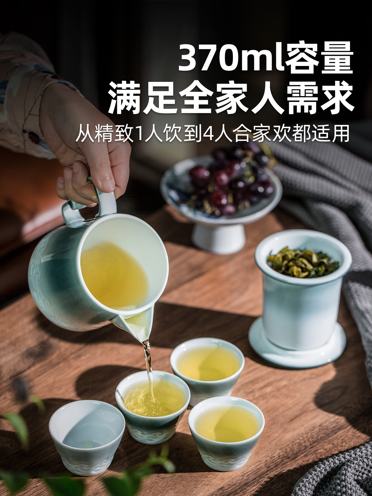 British crack cup travel Japanese kung fu tea set suit portable ceramic teapot home a pot of four cups of kung fu