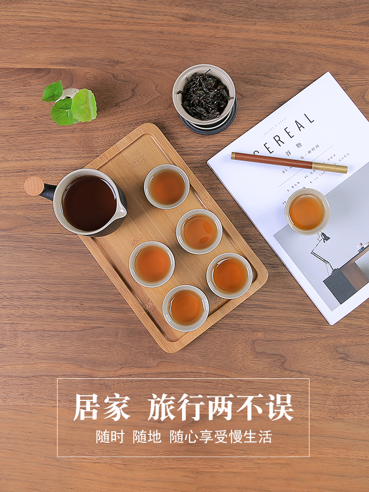 Japanese ceramics crack cup portable receive package travel is suing tea tea teapot teacup small suit