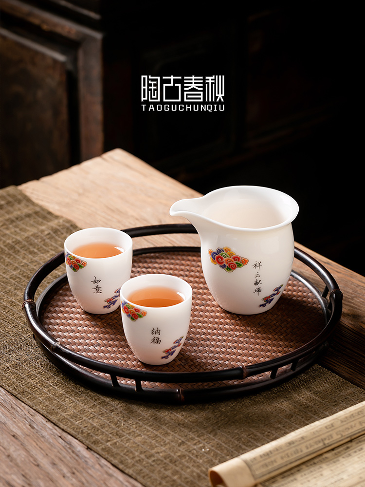 Xiangyun delight in dehua white porcelain teacup master kung fu tea cups ceramic sample tea cup cup single CPU can be customized