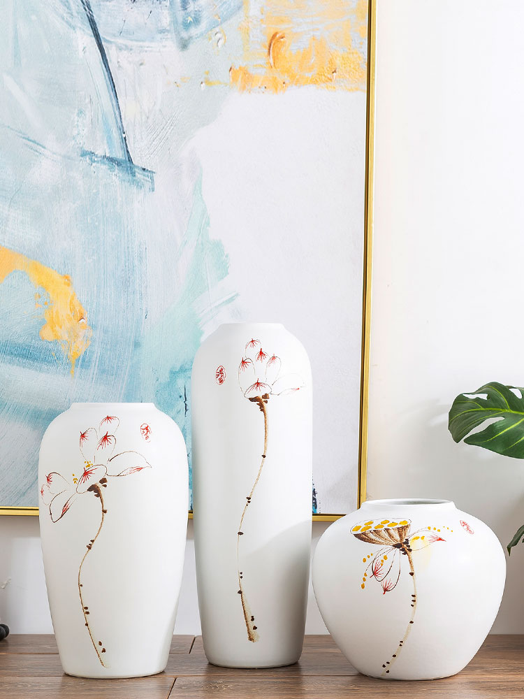 Jingdezhen ceramic vase furnishing articles contracted and I sitting room creative flower arrangement of new Chinese style flower grain dry flower decoration