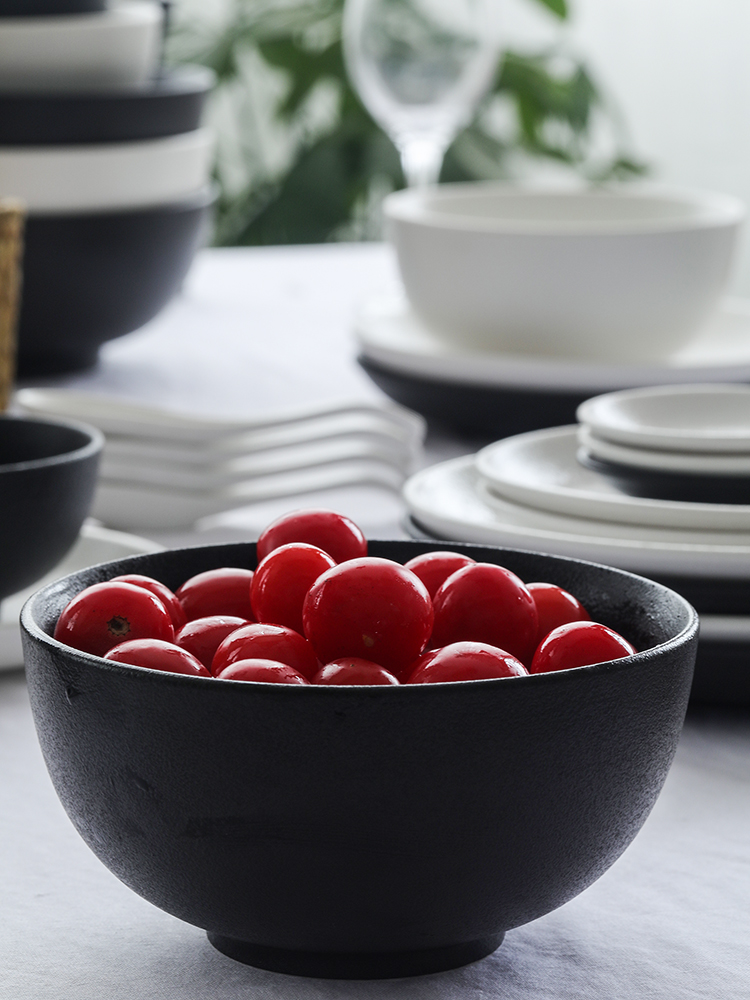 Chopsticks sets of household Japanese ceramic bowl contracted individual creative move Nordic plate tableware fruit salad bowl