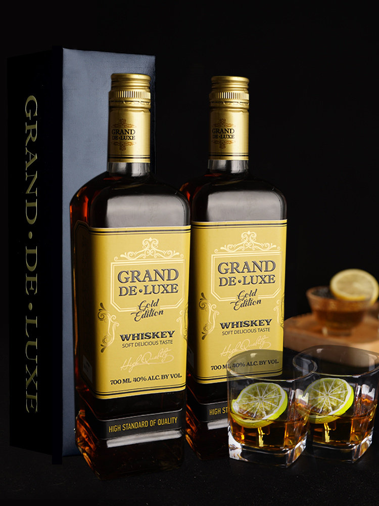 乌克兰原瓶进口 Grand De·Luxe 歌帝利 威士忌 700ml*2瓶 双重优惠后￥99包邮 送2个酒杯 京东￥148