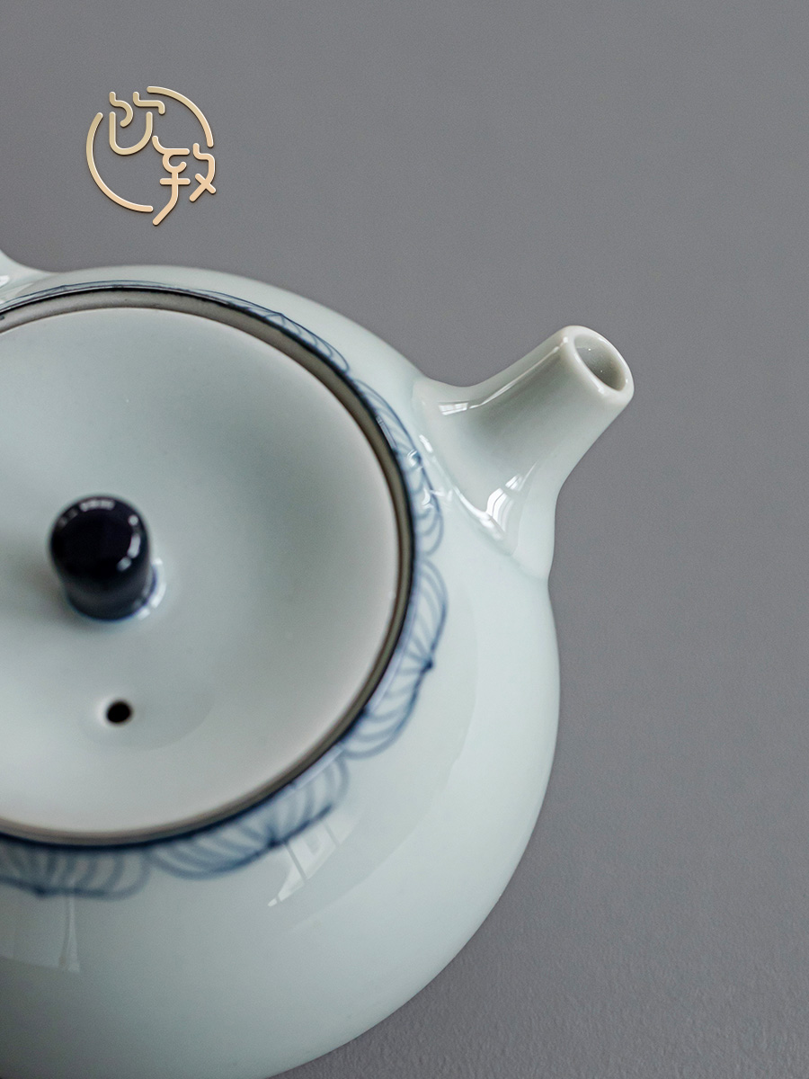 Antique hand - made teapot side to put the pot of Japanese teapot ceramic kung fu tea set manual small single pot of suits for