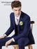 Bộ đồ vest nam ba mảnh chú rể váy cưới Anh gió Slim Kẻ sọc thanh niên phù hợp với đám cưới - Suit phù hợp áo khoác blazer nam Suit phù hợp
