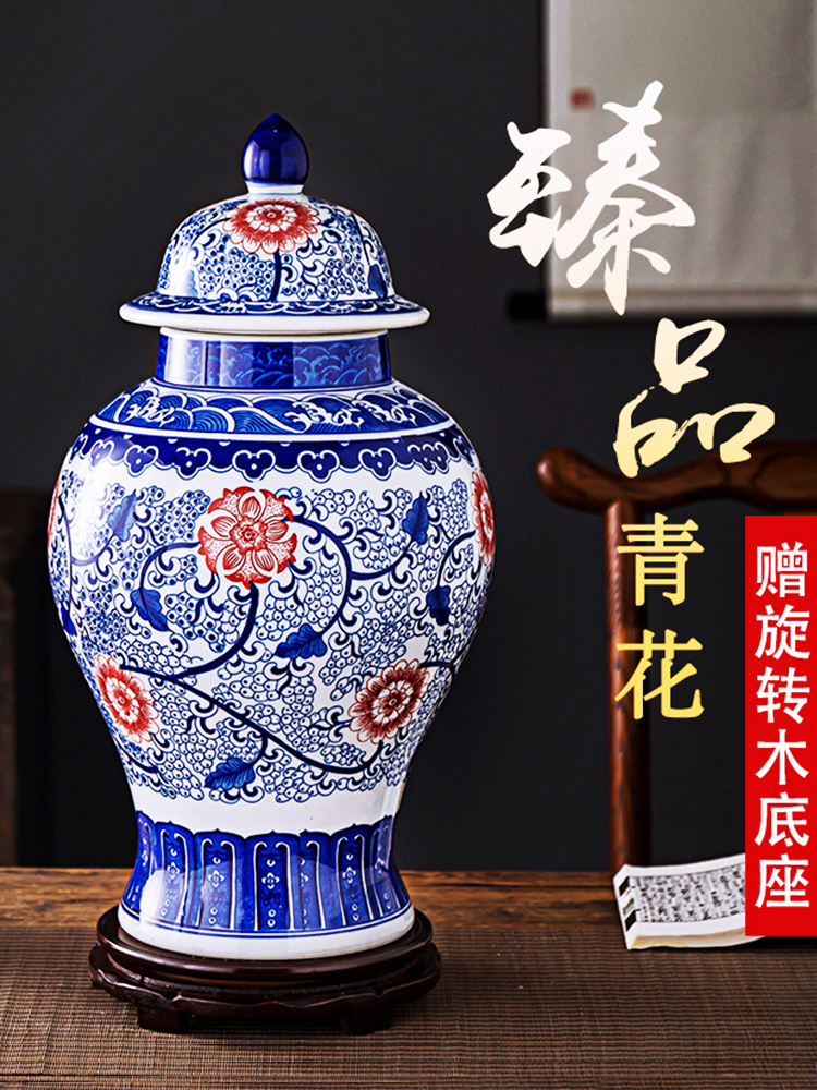 Antique porcelain of jingdezhen ceramics seal storage tank general tea pot sitting room place, home decoration
