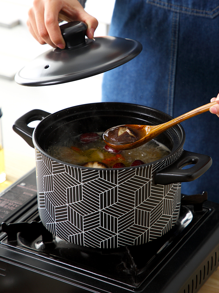 Simmering casserole stew of household ceramics gas flame small Japanese small saucepan casserole high - temperature soup pot