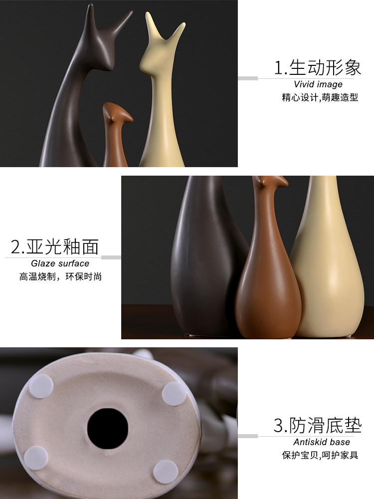 Home sitting room ceramic light much wind creative modern family TV ark adornment furnishing articles deer Nordic small ornament