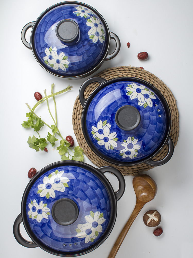 Japanese high - temperature household ceramic soup pot gas soup rice congee stew pot soup pot stewing pot chicken soup pot an earthenware pot