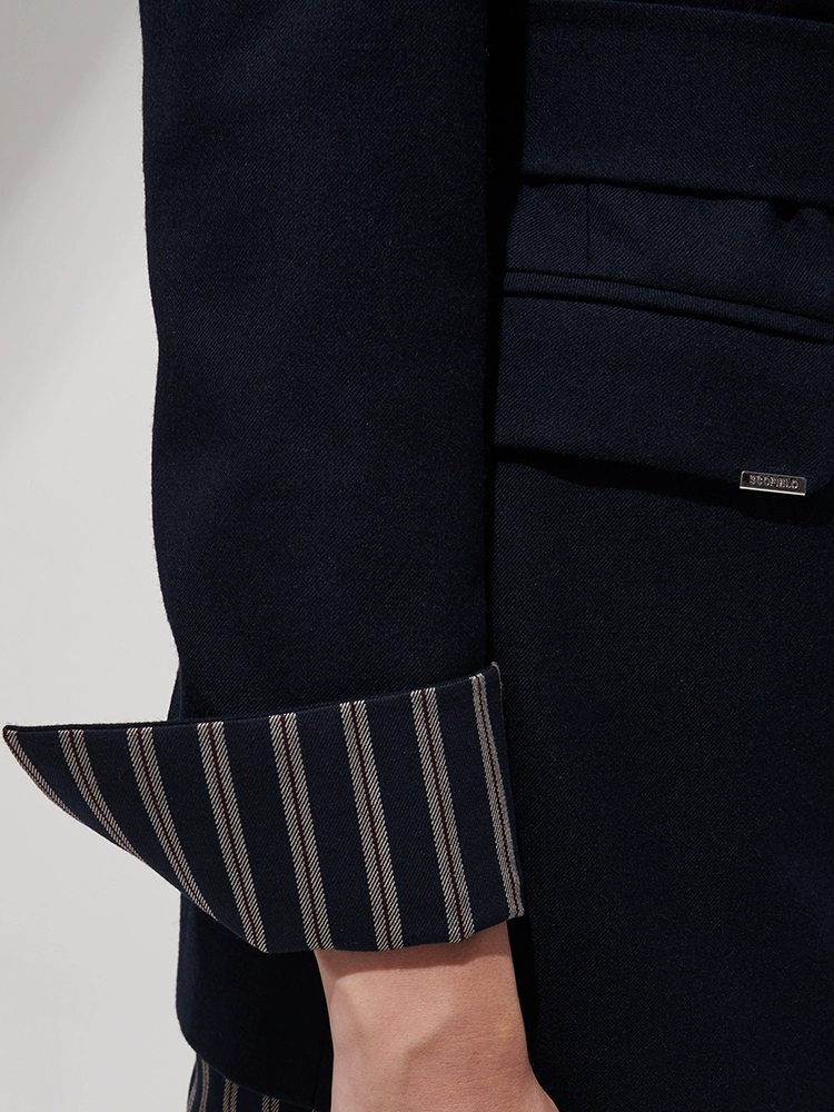 Áo sơ mi nữ có dây thắt eo thông thường của SCOFIELD Thắt lưng V-cổ Blazer SFJK88304L - Business Suit