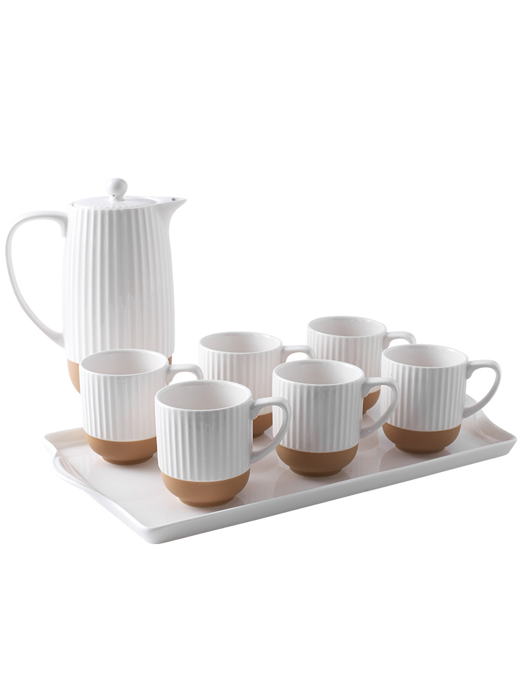 Contracted suit household glass ceramic cup Nordic water with cold heat kettle cup cup suit sitting room