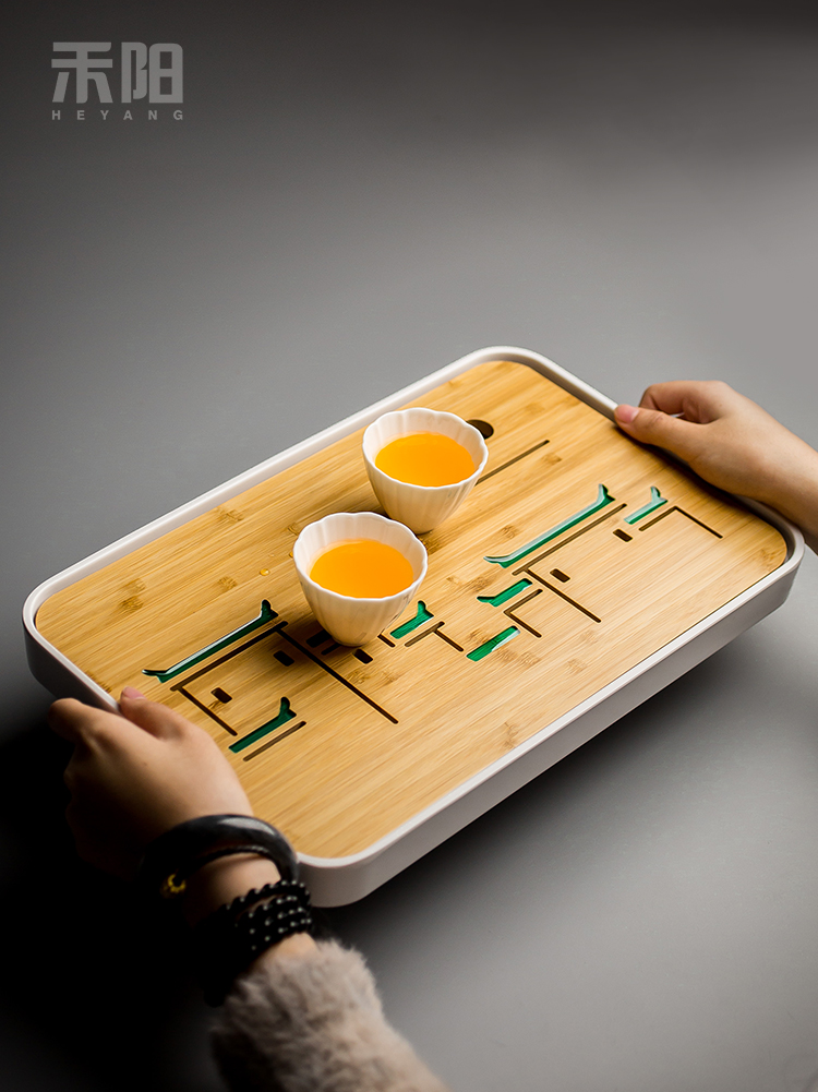 Send Yang Japanese bamboo tea tray was small tea table kung fu tea set dry plate of melamine water household tray type tea sea