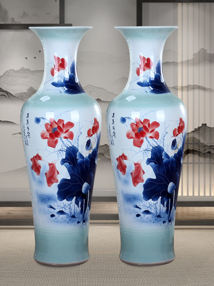 Jingdezhen ceramics hand - made riches and honour figure of large vases, the sitting room the hotel Chinese style household furnishing articles decorations
