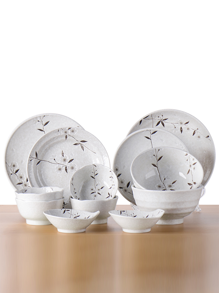 The fawn field'm sakura, ceramic tableware imported from Japan Japanese 4-6 dishes suit household to eat bread and butter plate