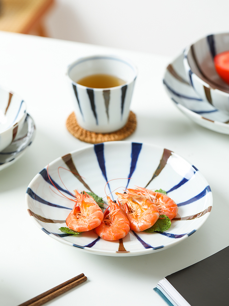 The deer field'm Japanese imports of ceramic tableware to restore ancient ways grass Japanese dishes to eat bread and butter plate