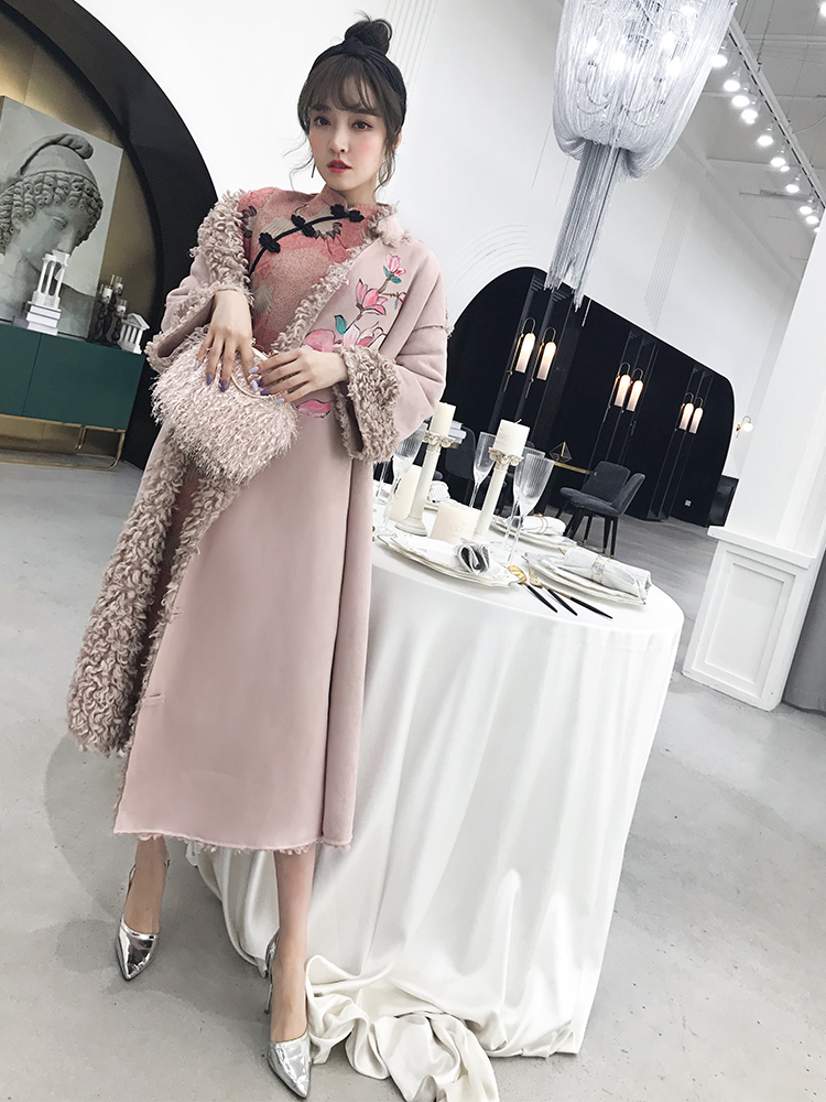 Cheongsam, jacket, demi-season genuine fashionable coat, hand painting, loose fit