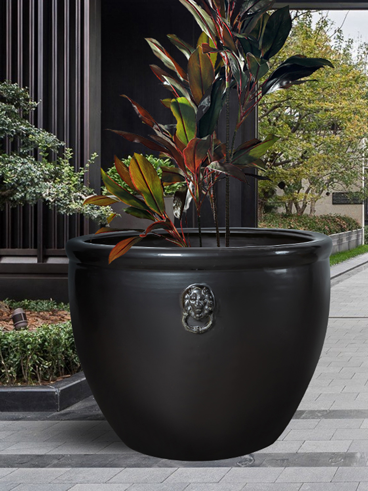 Jingdezhen ceramic hotel courtyard home sitting room balcony tank a goldfish bowl lotus pond lily tortoise cylinder furnishing articles