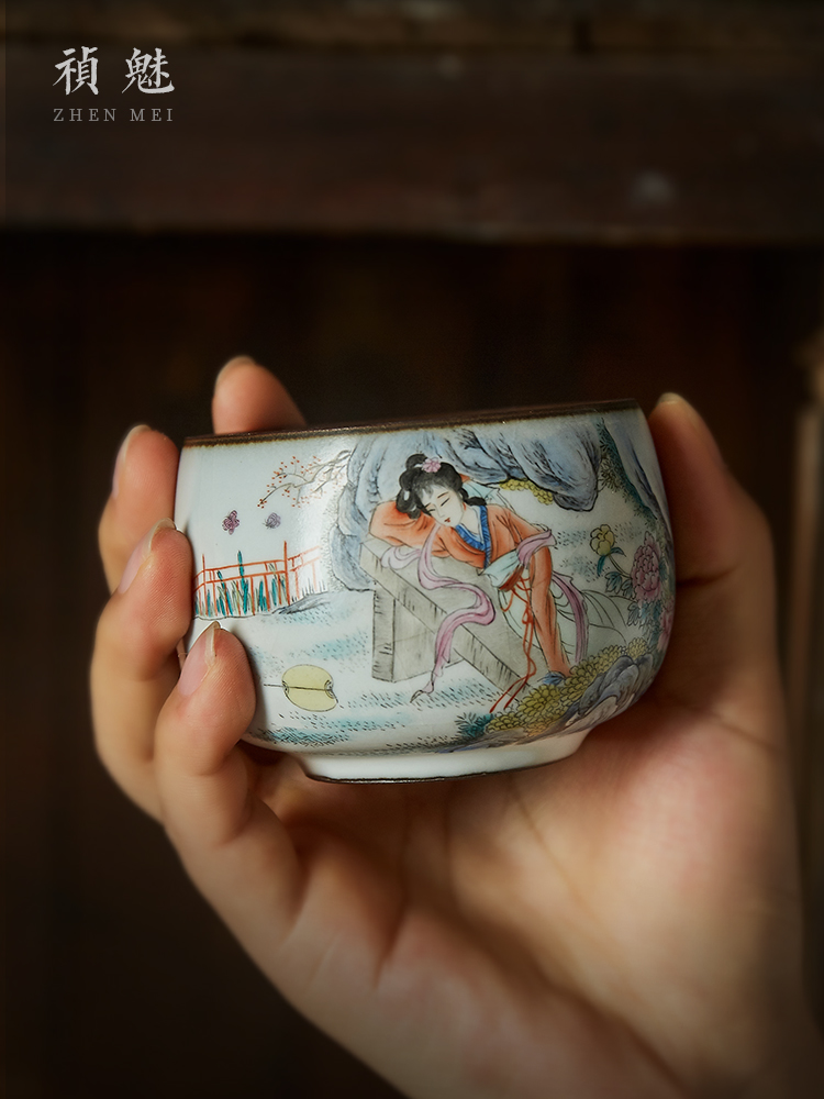 Shot incarnate your up hand - made of red chamber of jingdezhen ceramic cups kung fu tea master piece of personal tea cup single CPU