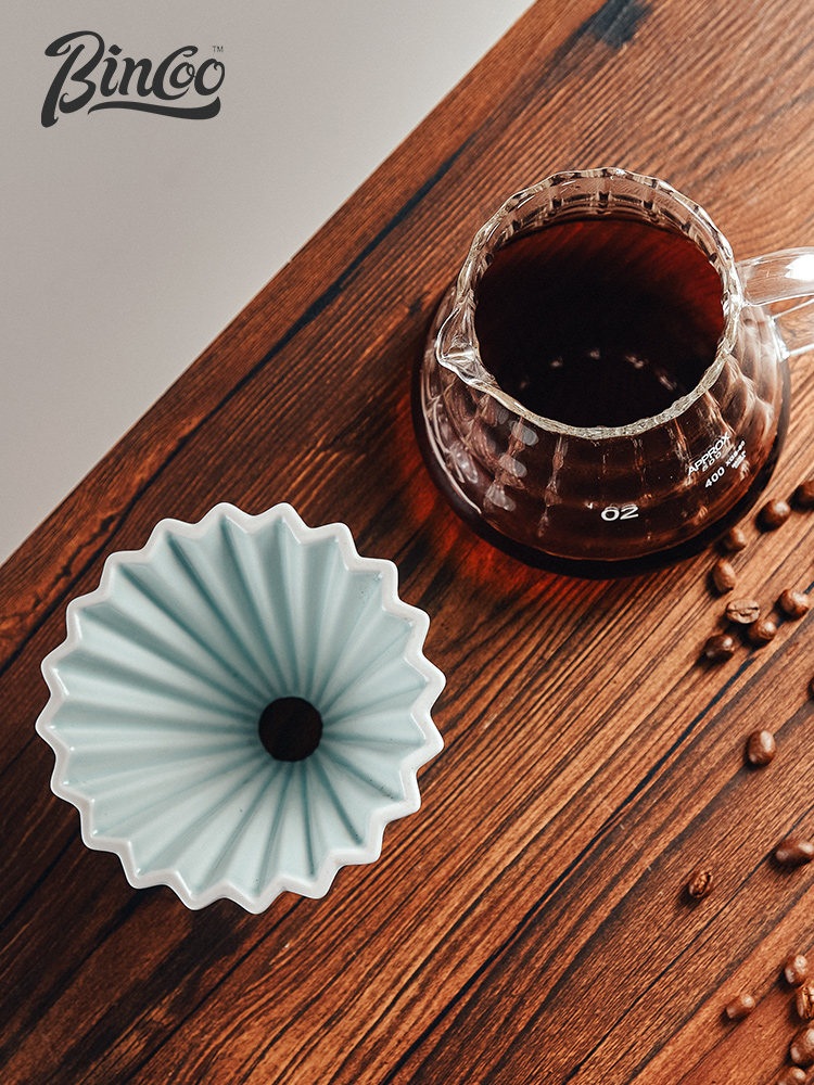 Bincoo hand coffee cup cake cup origami cup ceramic filters filter cups of black walnut share pot