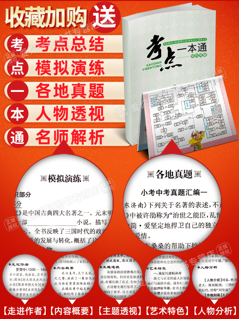 水浒传红楼梦西游记三国演义 四大名著全套 送考点+人物关系图 图2