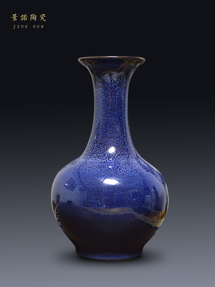 Jingdezhen ceramics creative vase dry flower arranging place, Chinese style household adornment ornament blue large living room