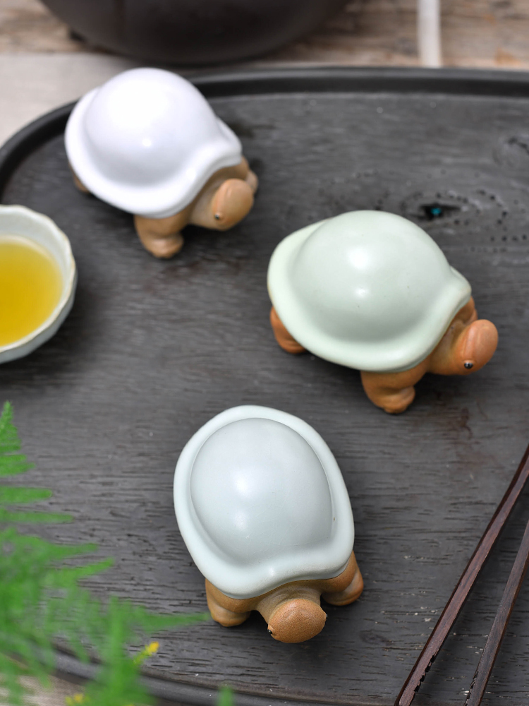 Your up longevity and pet turtle kung fu tea tea accessories ceramic pottery home furnishing articles play purple sand tea tea taking beauty