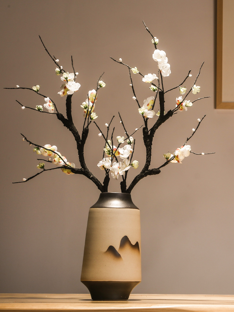 Jingdezhen ceramics craft vase dried flowers flower arrangement of Chinese style of modern home sitting room porch decoration furnishing articles