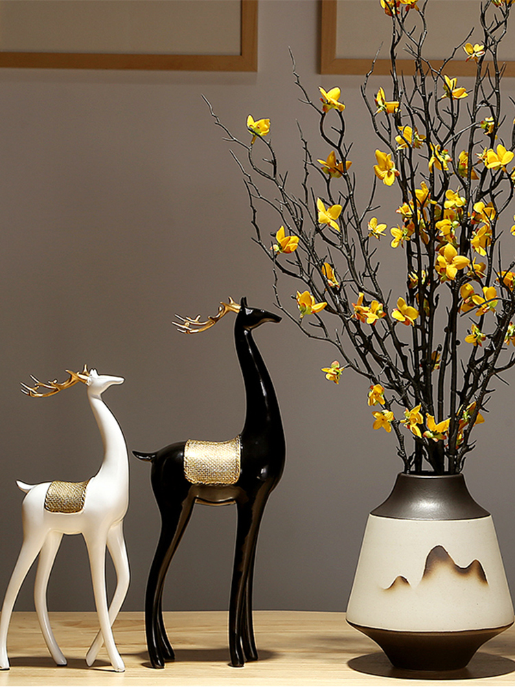 Jingdezhen ceramic vases, dry flower is placed sitting room table, TV ark, creative flower implement new Chinese style decoration flower arrangement
