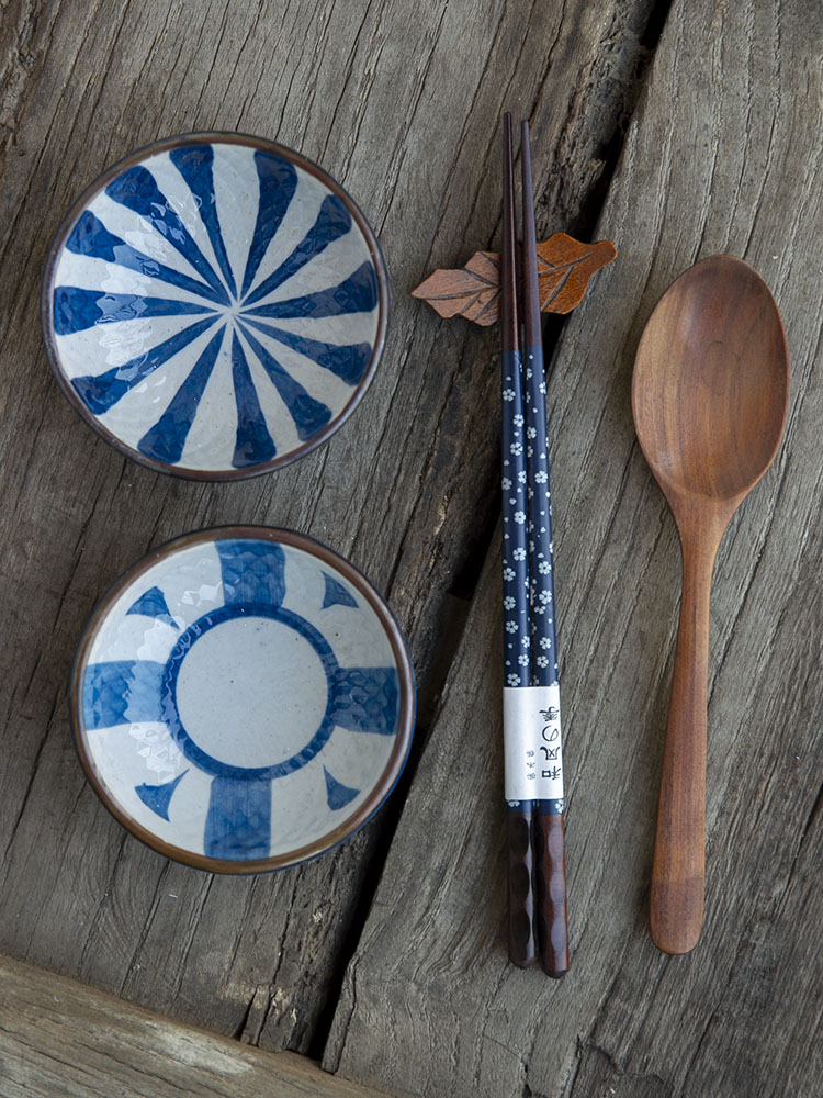 And the four seasons of hand - made ceramic with Japanese creativity tableware under the glaze color plate round dish taste disc snack plate