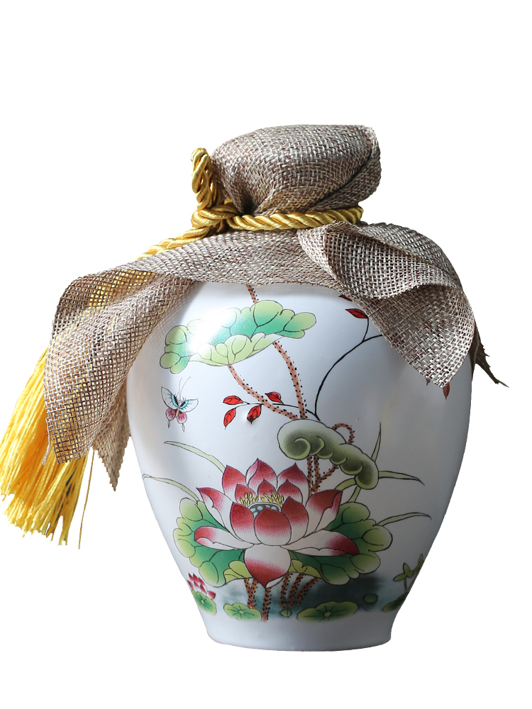 Jingdezhen ceramic bottle 1 catty 2 jins 5 jins of 10 jins of archaize jar sealed empty wine bottles of flask earthenware