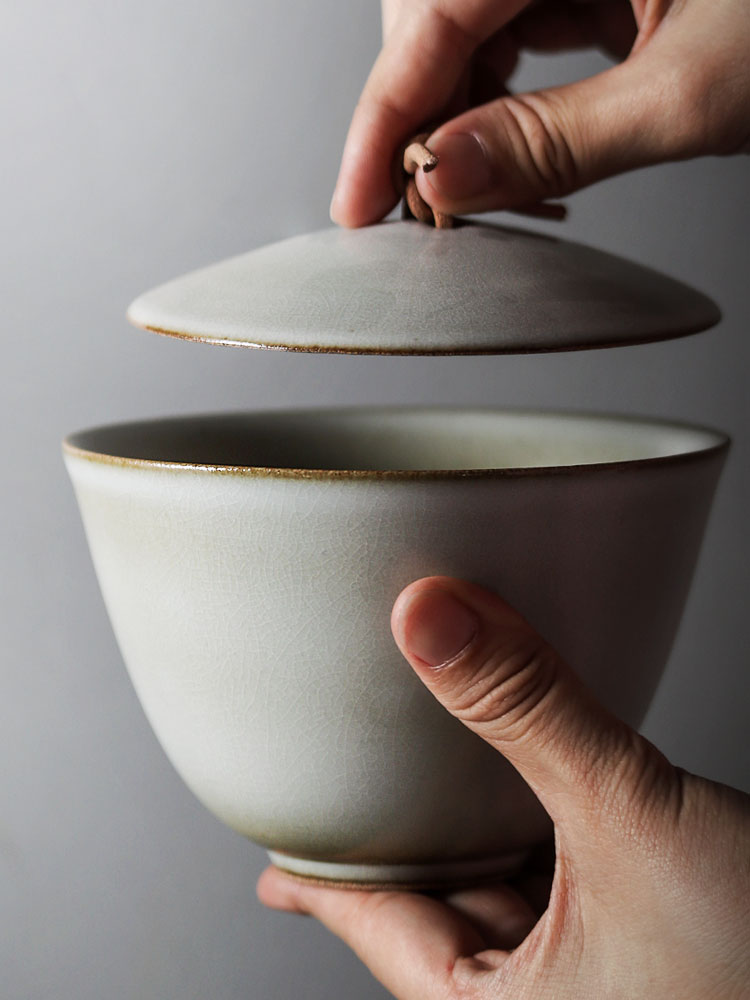 About Nine soil tea tea tureen Japanese thick ceramic tureen lid cup, restore ancient ways of jingdezhen manual large - sized kung fu tea bowls