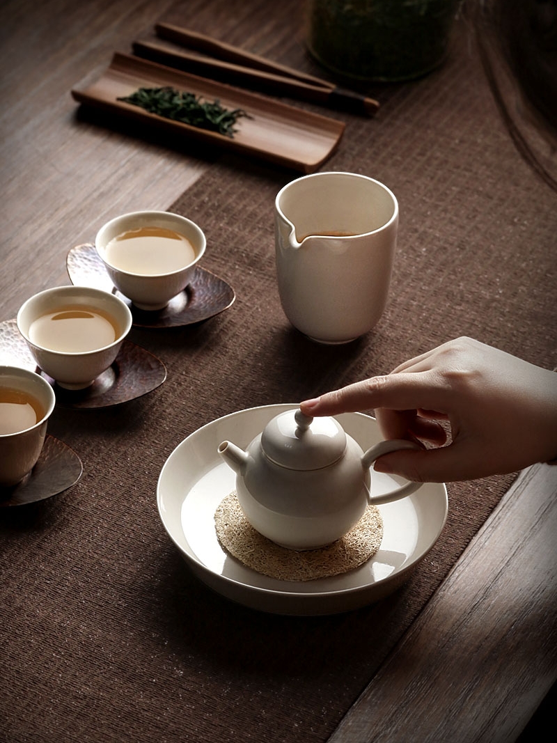 Japanese manual plant ash glaze pot nine soil bearing zen ceramic tea tray was contracted compote vegetable dish one content is multi - purpose