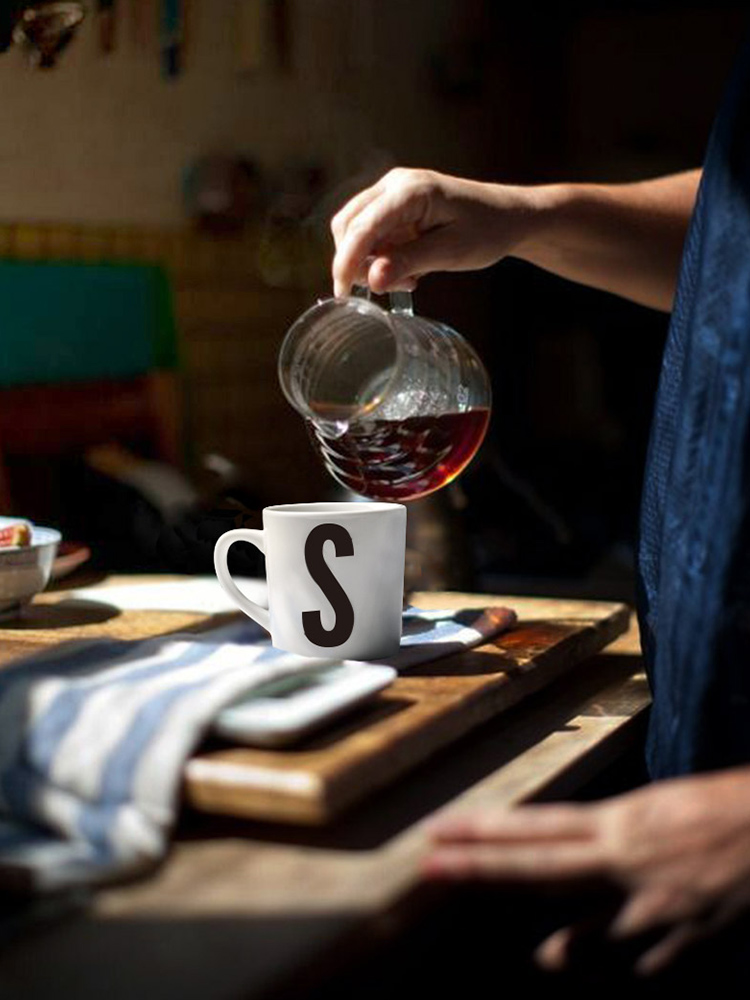 About Nine soil ins mark cup coffee cup contracted wind ceramic letters water cup for cup move couples the custom logo