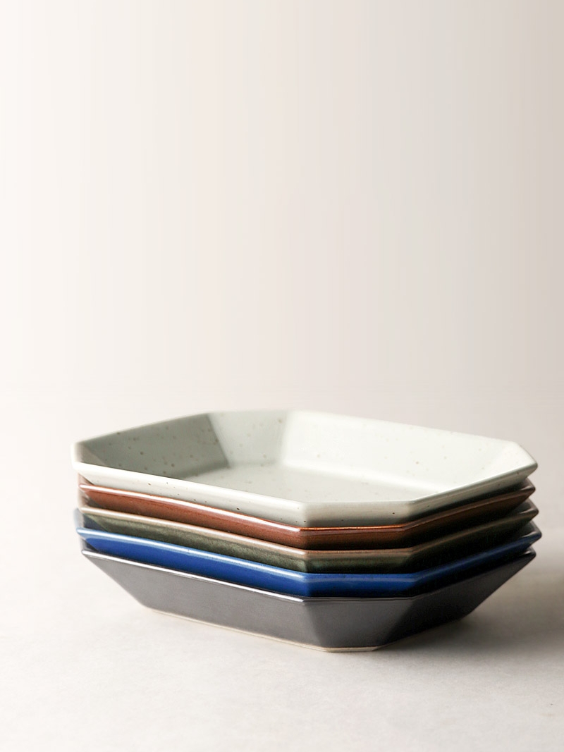 About Nine soil 0 coarse pottery contracted the Japanese manual flat ceramic plate number square snack dish of creative home