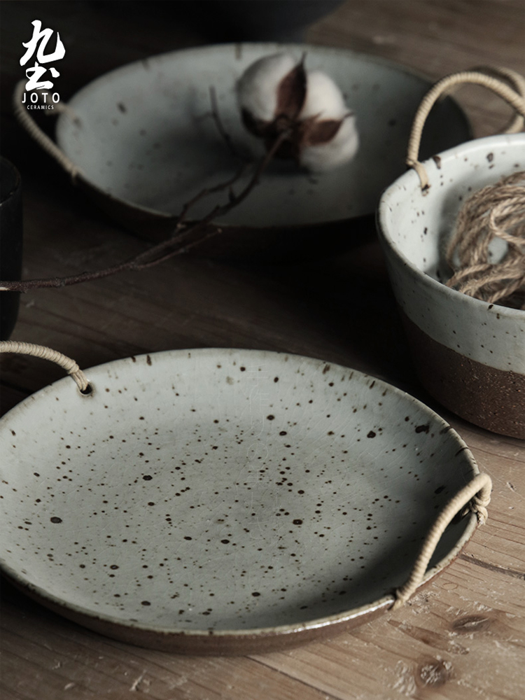 About Nine soil coarse ceramic tableware retro bowl bowl dish home fruit dish contracted creative ceramic Japanese Japanese feeder restoring ancient ways