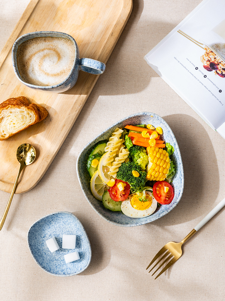 Modern housewives variable glaze tableware ceramic rainbow such as bowl bowl dish, soup bowl bowl meal plate dishes home outfit